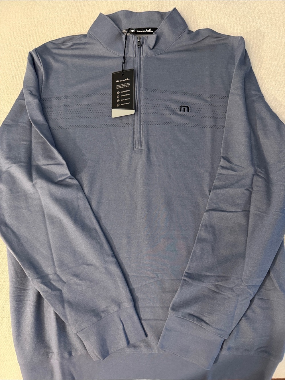 NWT Travis Mathew Men's Light Blue Quarter-Zip Sweater
